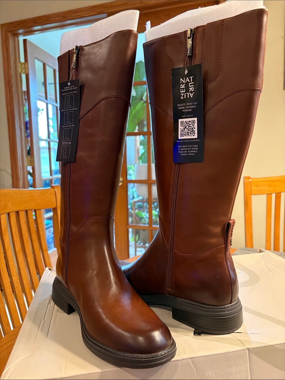 Naturalizer Leather Riding Boots in Brown